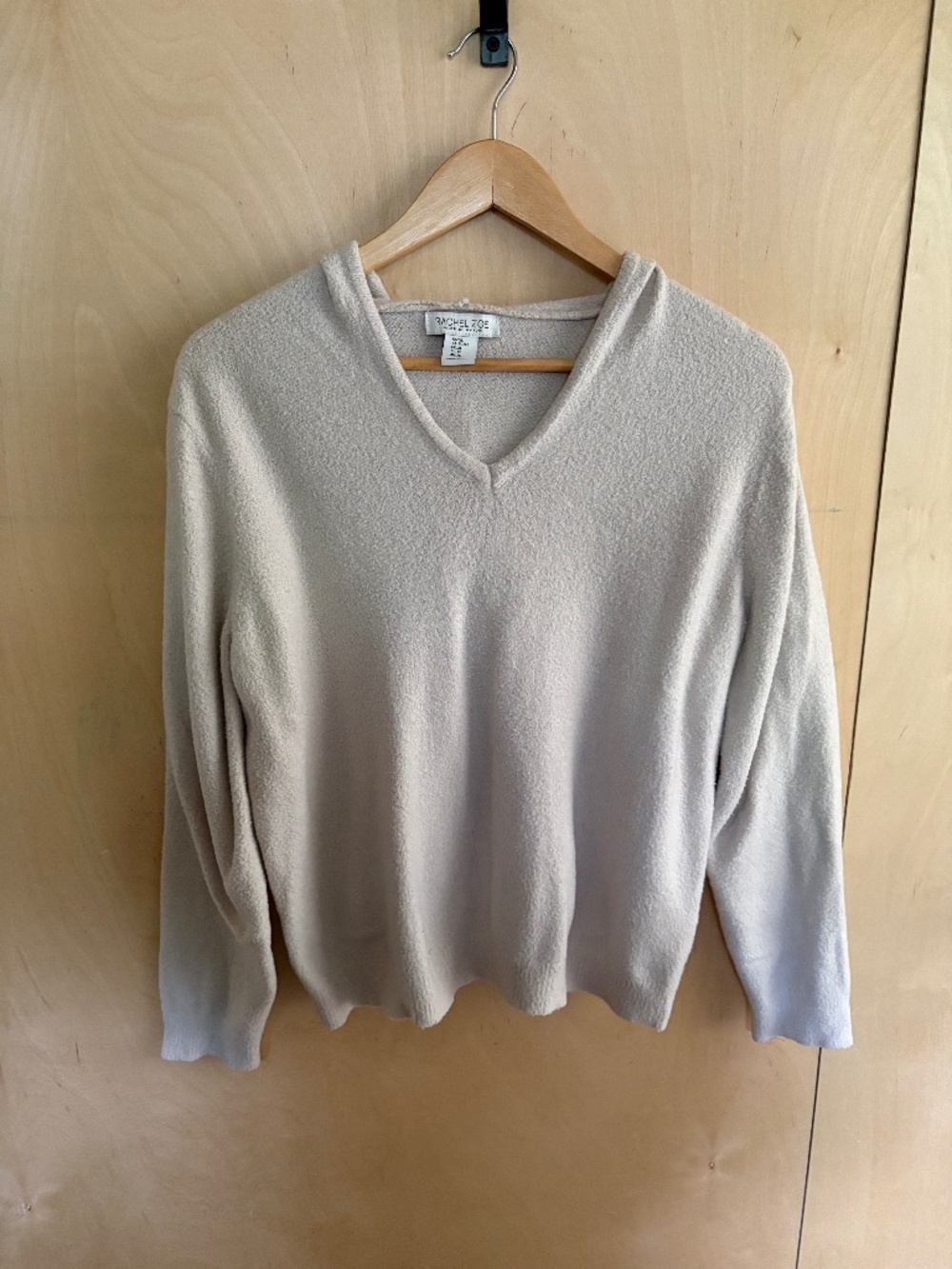Rachel Zoe Boxy Casual Cream Pullover Hoodie, Activewear